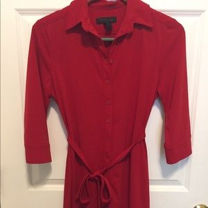 Red Express shirt dress.